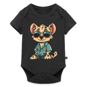 Hyena Funny Summer - Baby Premium short-sleeve bodysuit - black - Front