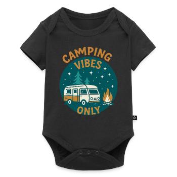 Camping Vibes Only - Freizeit Design - Baby Premium Kurzarmbody - Schwarz - Vorne