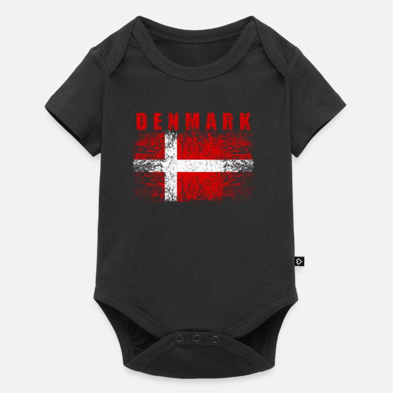 Dänemark Flagge 008 - Baby Premium Kurzarmbody - Schwarz