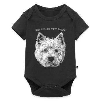 West Highland White Terrier 03 - Baby Premium Kurzarmbody - Schwarz - Vorne