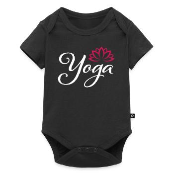 YOGA Mädchen - Baby Premium Kurzarmbody - Schwarz - Vorne