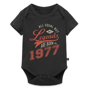LEGEND ARE BORN IN 1977 Geburtstagsgeschenk 44 Jahre - Baby Premium Kurzarmbody - Schwarz - Vorne