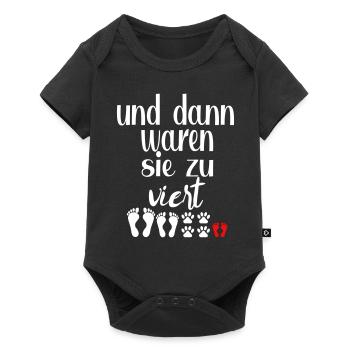 Schwanger Hund Baby Schwangerschaft viert Familie - Baby Premium Kurzarmbody - Schwarz - Vorne