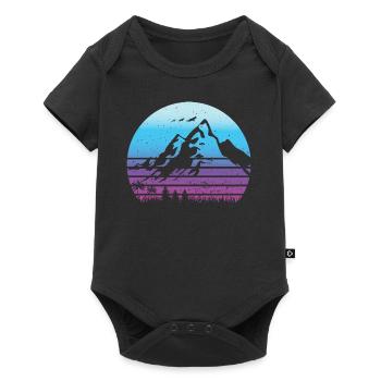 Vintage retro mountain for mountaineers and hikers - Baby Premium short-sleeve bodysuit - black - Front