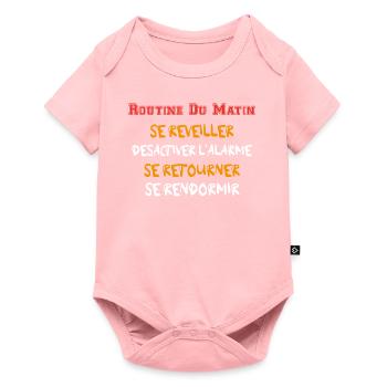 Routine du Matin - Se réveiller ... Se rendormir - Body à manches courtes Premium Bébé - rose - Devant
