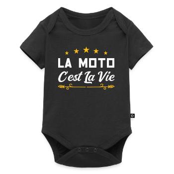La moto c est la vie - Body à manches courtes Premium Bébé - noir - Devant