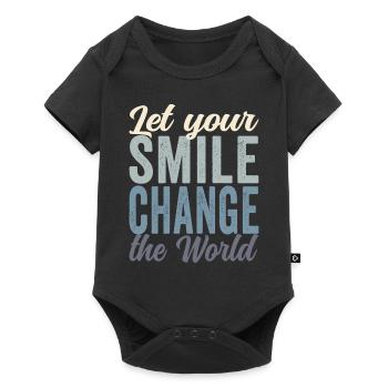 Let your smile change the world block farbig - Baby Premium Kurzarmbody - Schwarz - Vorne