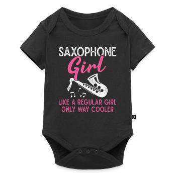 Saxophone Girl Saxophonist Orchestra Musician - Baby Premium short-sleeve bodysuit - black - Front