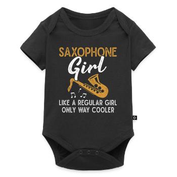 Saxophone Girl Saxophonist Orchestra Musician - Baby Premium short-sleeve bodysuit - black - Front