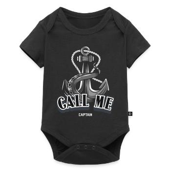 Call me captain. Appelez moi capitaine. Marin - Body à manches courtes Premium Bébé - noir - Devant