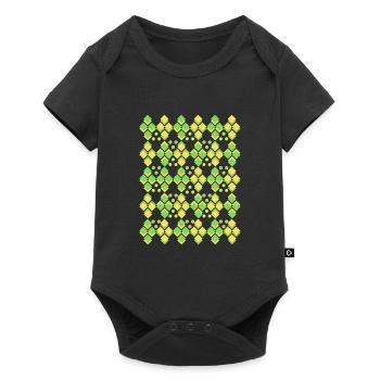 Geometric abstract art > geometric square colo - Baby Premium short-sleeve bodysuit - black - Front