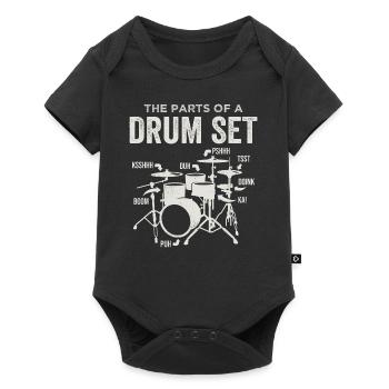 Parties d’une batterie Batteur Batteur Musicien - Body à manches courtes Premium Bébé - noir - Devant