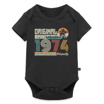 April 1974 anniversary April 1974 gift 1974 - Baby Premium short-sleeve bodysuit - black - Front