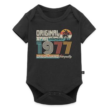 April 1977 anniversary April 1977 gift 1977 - Baby Premium short-sleeve bodysuit - black - Front