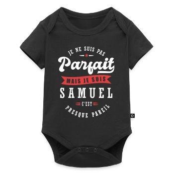 Samuel Parfait Cadeau prenom samuel - Body à manches courtes Premium Bébé - noir - Devant