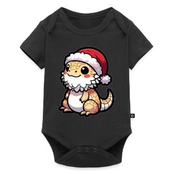 Mignon dragon barbu Noël - Body à manches courtes Premium Bébé - noir - Devant
