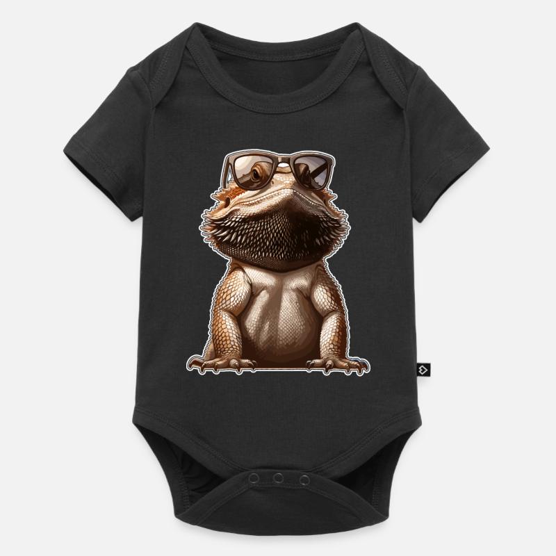 Bartagamen-Eidechse - Baby Premium Kurzarmbody - Schwarz