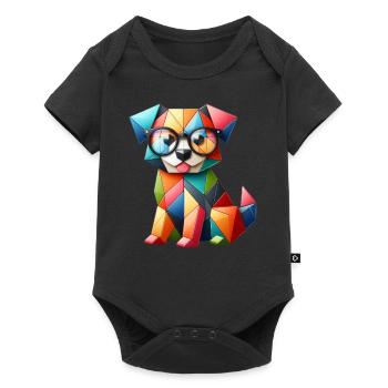 Abstract Baby Dog with Glasses - Baby Premium short-sleeve bodysuit - black - Front