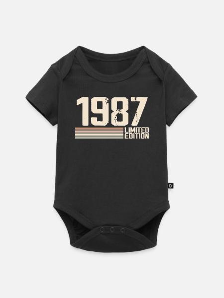 1987 Jahrgang 1987 Geburtstag 1987 Retro 1987 - Baby Premium Kurzarmbody - Schwarz