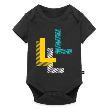 Buchstabe L - Baby Premium Kurzarmbody - Schwarz - Vorne