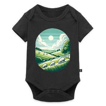 Yorkshire Countryside Scenic Design - Baby Premium Kurzarmbody - Schwarz - Vorne