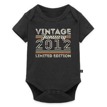 January 2012 Vintage 2012 - Birthday January 2012 - Baby Premium short-sleeve bodysuit - black - Front