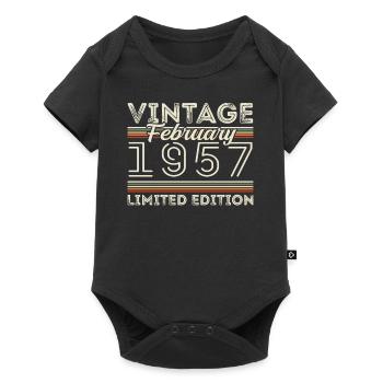 Février 1957 Cadeau d’anniversaire - Février 1957 - Body à manches courtes Premium Bébé - noir - Devant