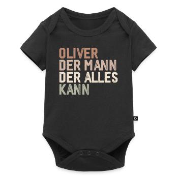 Oliver L’homme qui sait tout Prénom Oliver - Body à manches courtes Premium Bébé - noir - Devant