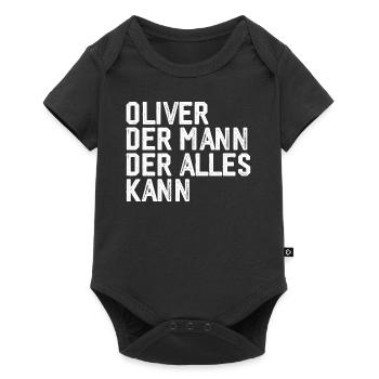 Oliver L’homme qui sait tout Prénom Oliver - Body à manches courtes Premium Bébé - noir - Devant