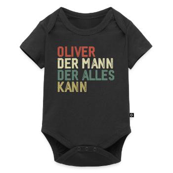 Oliver L’homme qui sait tout Prénom Oliver - Body à manches courtes Premium Bébé - noir - Devant