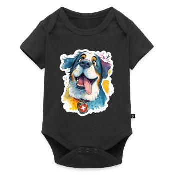 Saint-Bernard suisse majestueux - Body à manches courtes Premium Bébé - noir - Devant