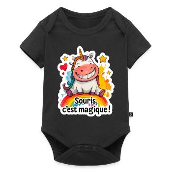 Magic Unicorn – Mouse, it's magic! - Baby Premium short-sleeve bodysuit - black - Front