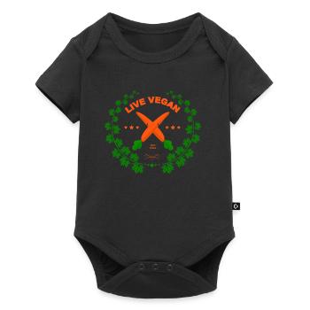Life Vegan 100% Nature - Baby Premium short-sleeve bodysuit - black - Front