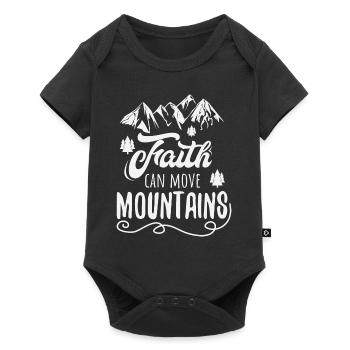 Glaube kann Berge versetzen Wanderer Geschenk - Baby Premium Kurzarmbody - Schwarz - Vorne