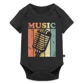 Chanteur vintage - Body à manches courtes Premium Bébé - noir - Devant