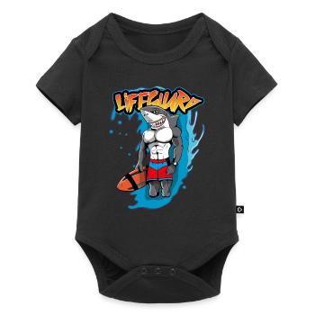 Lifeguard on Duty Hai Shark lifeguard gift - Baby Premium short-sleeve bodysuit - black - Front