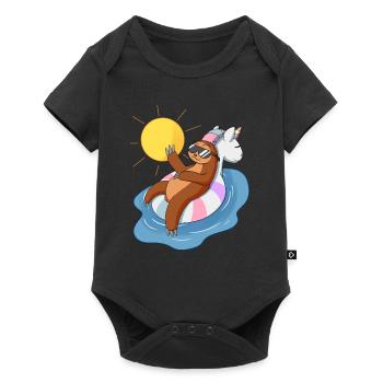 Sloth summer gift sloth unicorn T-shirt - Baby Premium short-sleeve bodysuit - black - Front