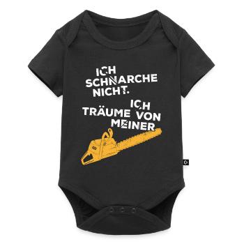 Motorsäge Schnarchen Holzfäller lustiges Geschenk - Baby Premium Kurzarmbody - Schwarz - Vorne