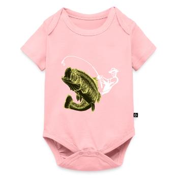 Fishing angler fish - Baby Premium short-sleeve bodysuit - rose - Front
