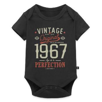 age of perfection 1967 birthday 55 years - Baby Premium short-sleeve bodysuit - black - Front