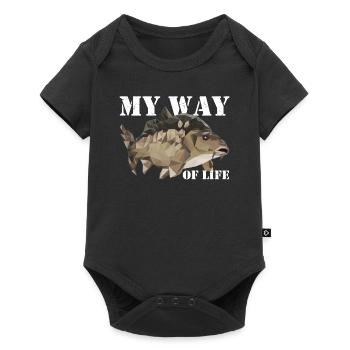 Mirror carp - carp fishing - Baby Premium short-sleeve bodysuit - black - Front