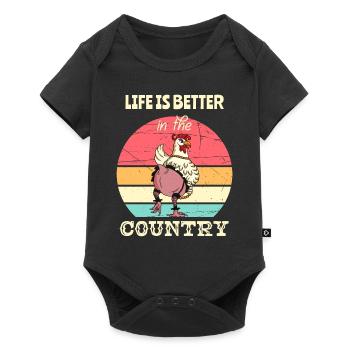 Life Is Better In The Country - Agriculteur fier - Body à manches courtes Premium Bébé - noir - Devant