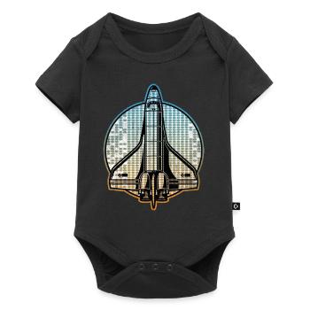 spaceship space shuttle - Baby Premium short-sleeve bodysuit - black - Front