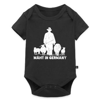 Mäht in Germany Schafe Schafhirte Geschenk - Baby Premium Kurzarmbody - Schwarz - Vorne