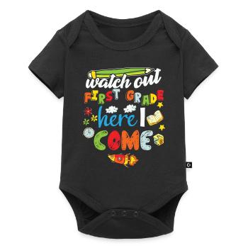 Watch Out First Grade Here I Come Rainbow Girls - Baby Premium short-sleeve bodysuit - black - Front