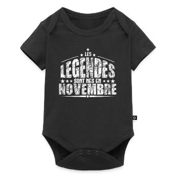 Novembre | les Légendes sont nés en Novembre Anniv - Body à manches courtes Premium Bébé - noir - Devant