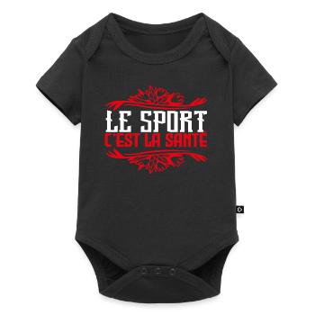 Sport | Le sport c est la Santé - Body à manches courtes Premium Bébé - noir - Devant