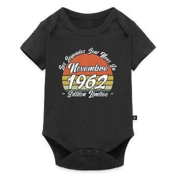 Les légendes sont nées en Novembre 1962 Cadeau. - Body à manches courtes Premium Bébé - noir - Devant