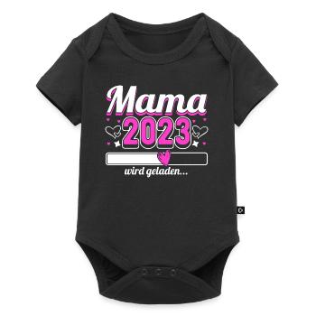Mama 2023 Mutter werden in Schwangerschaft Baby - Baby Premium Kurzarmbody - Schwarz - Vorne