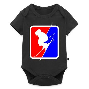 Ski Alpin Freeride Skiing | Farben änderbar - Baby Premium Kurzarmbody - Schwarz - Vorne